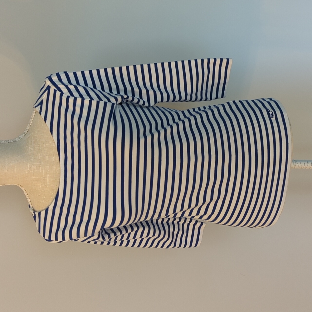 Vineyard Vines women's boat neck shirt 3/4 sleeve blue white stripe size XS